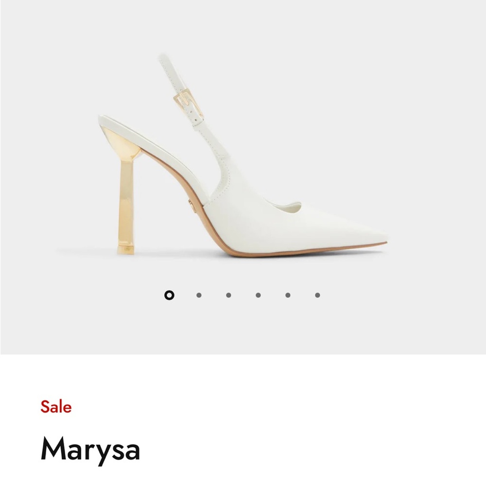 Aldo White and Gold Slingback Heels
